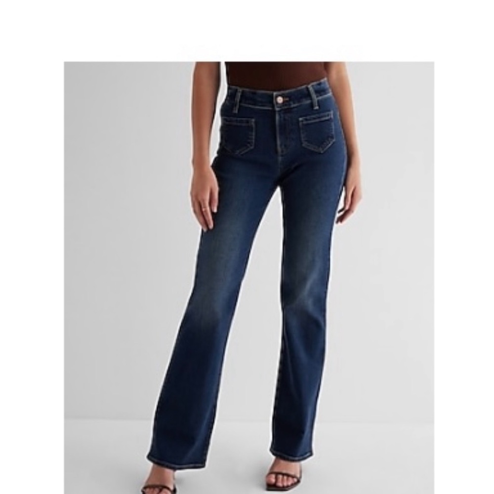 Midrise patch pocket boot, cut jeans. Size 10 Long.
